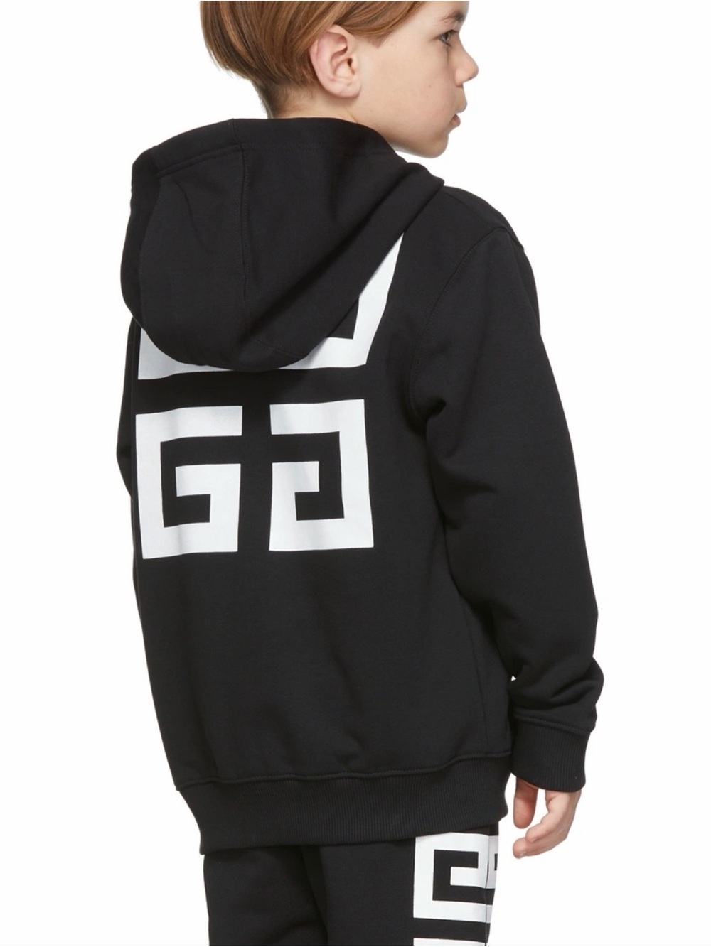Givenchy Black Hoodie with White Graphic Back Logo